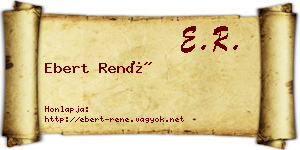 Ebert René névjegykártya